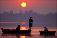 198 - SUNSET ON THE GANGE - BACLE JEAN CLAUDE - france